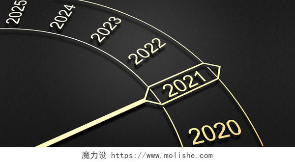 黑色磨砂背景指针2021新年展板背景